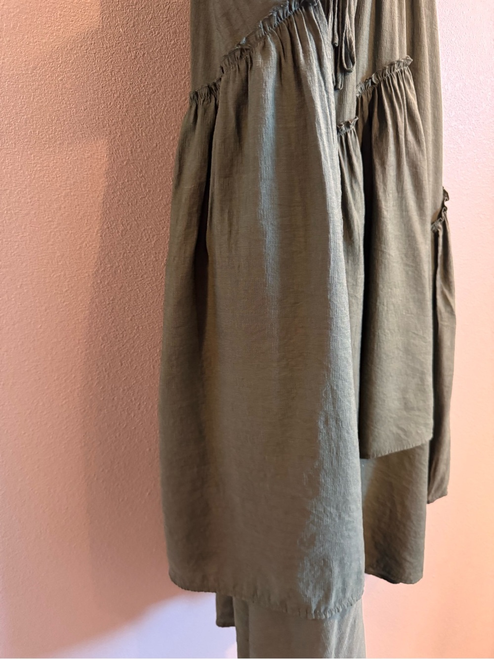 Scarlett Darkness Olive Green Renaissance Maxi Skirt with Drawstring Waist - Picture 5 of 11